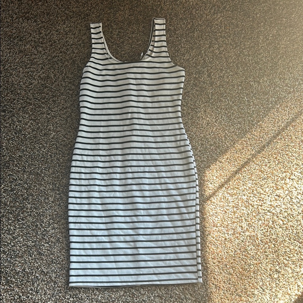 Striped Black and White Women's Dress